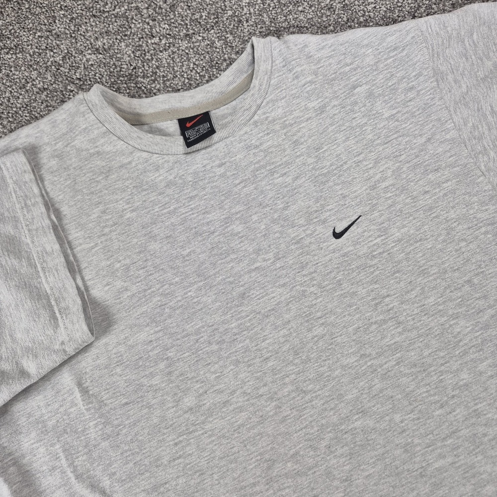 Vintage Nike Embroidered Swoosh‎ T-Shirt Men's Large Gray